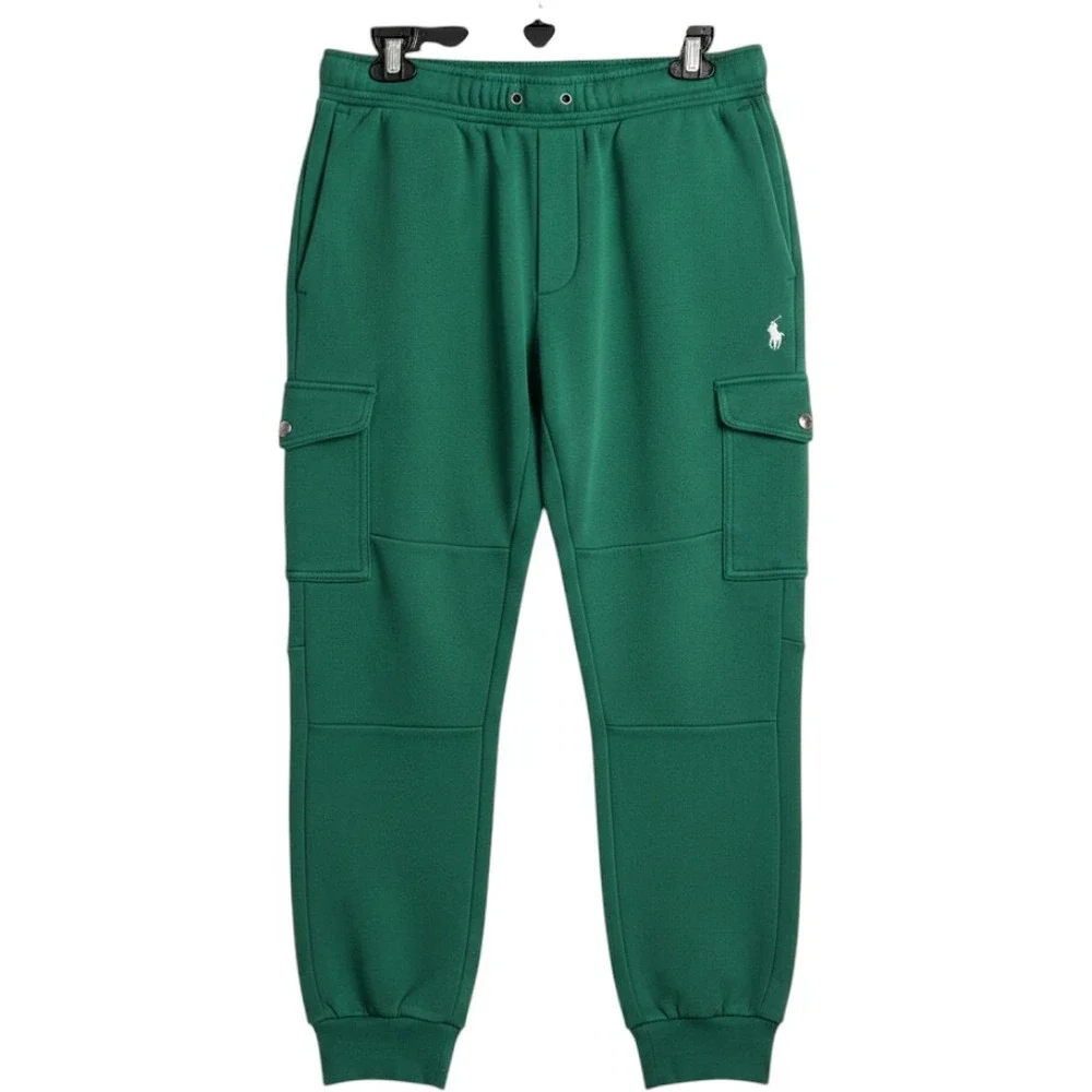 Polo Ralph Lauren Mens Green Double-Knit Cargo Jogger Sweatpants Size M